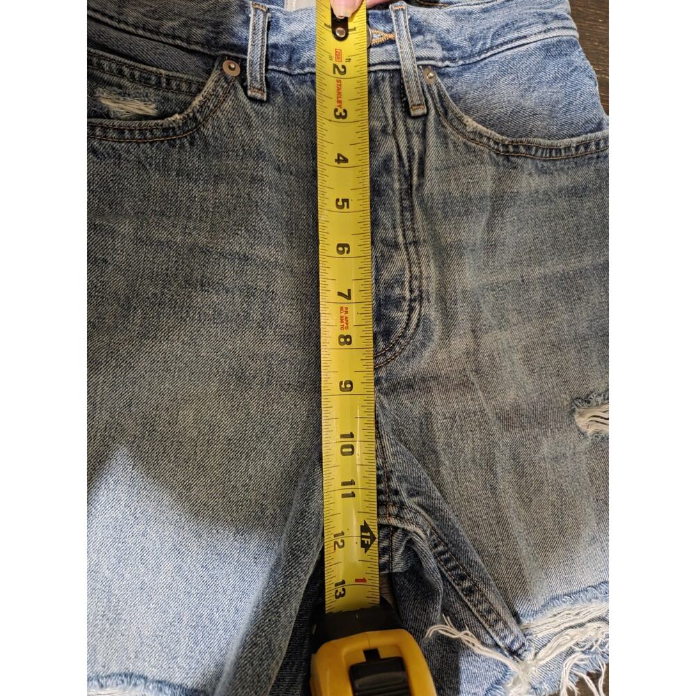 Everlane The Rigid Way High Short Organic Cotton Denim Cutoff Distressed Shorts - Picture 7 of 10